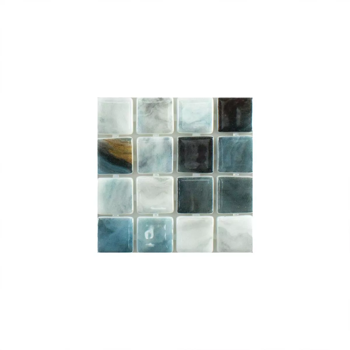 Campione Mosaico vetro piscina Baltic Blu Grigio