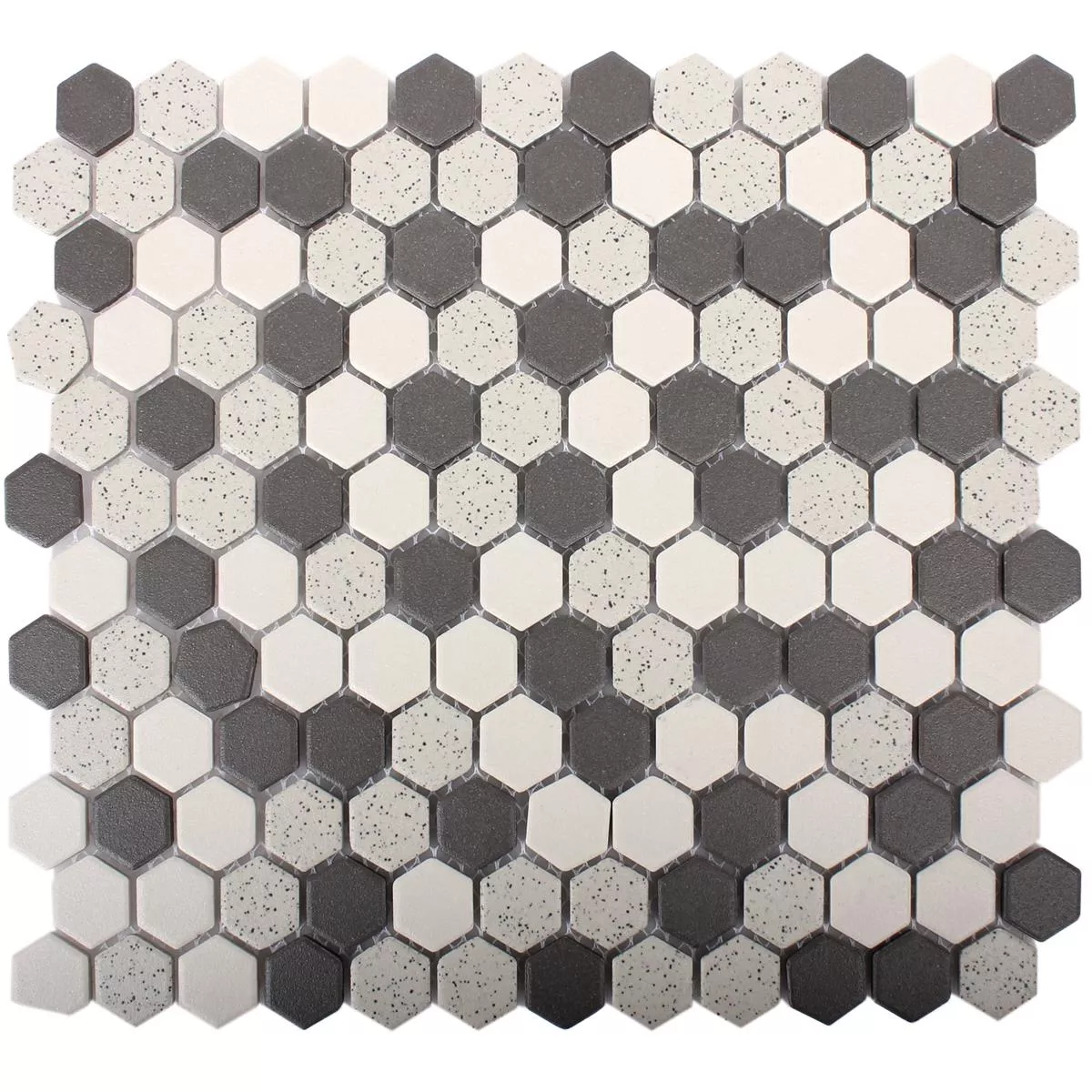 Campione Ceramica Mosaico Monforte Hexagon Nero Grigio