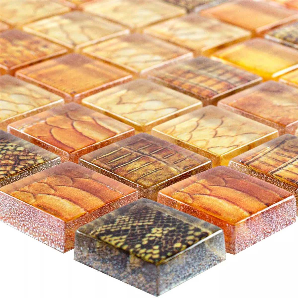 Mosaico Di Vetro Piastrelle Python Arancione 23