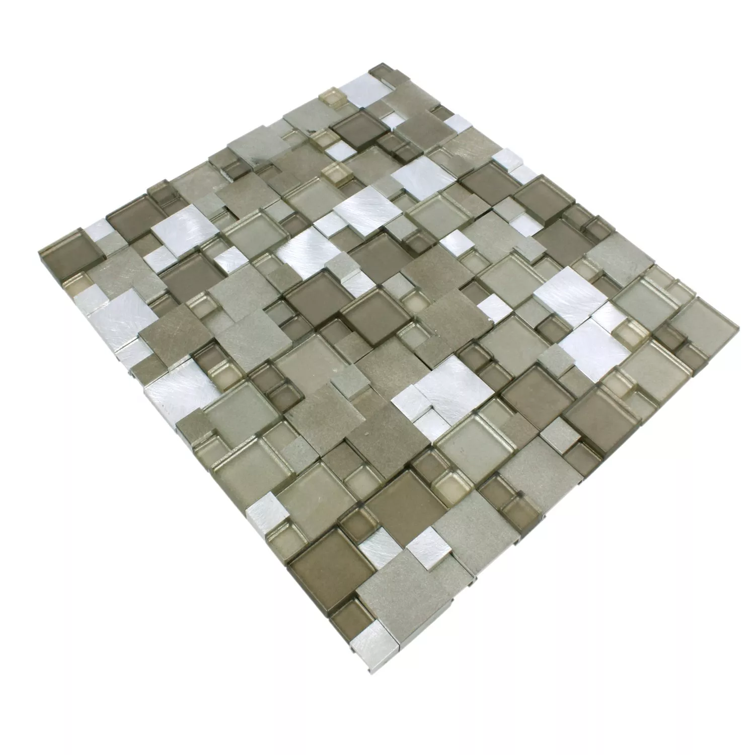 Mosaico Vetro Alluminio Condor 3D Marrone Mix