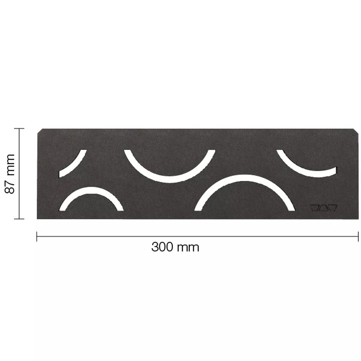 Mensola a muro per nicchia Schlüter rettangolare 30x8,7 cm Curve antracite