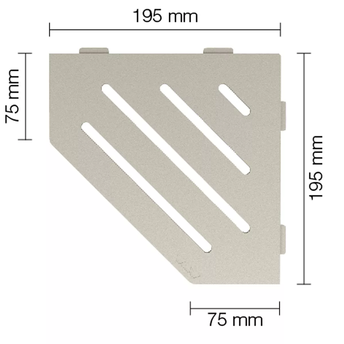 Mensola a muro Mensola per doccia Schlüter a 5 angoli 19,5x19,5 cm Wave Cream