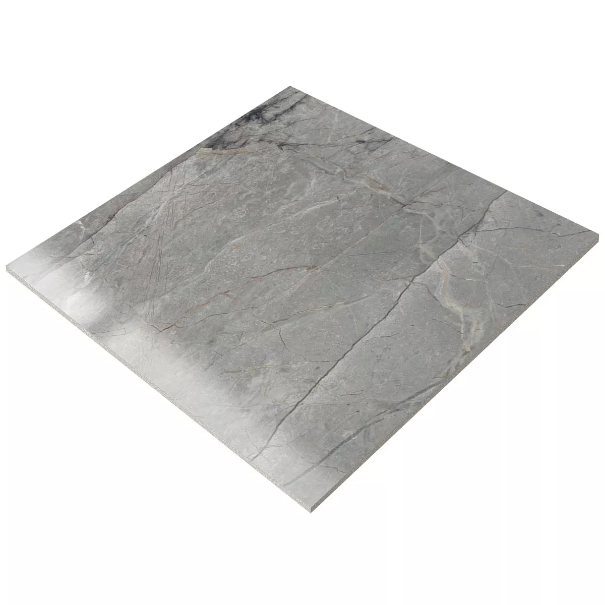 Piastrelle Ancona Marmo Ottica Grigio Lucidato Lucida 60x60cm