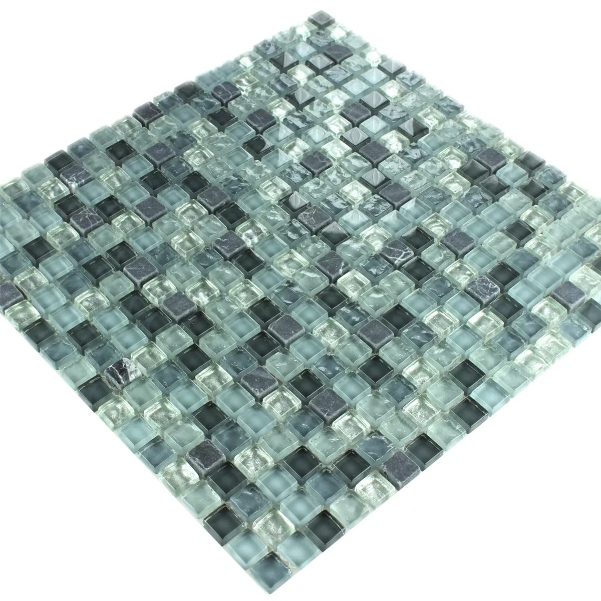 Campione Mosaico Marmo Vetro Grigio Mix 