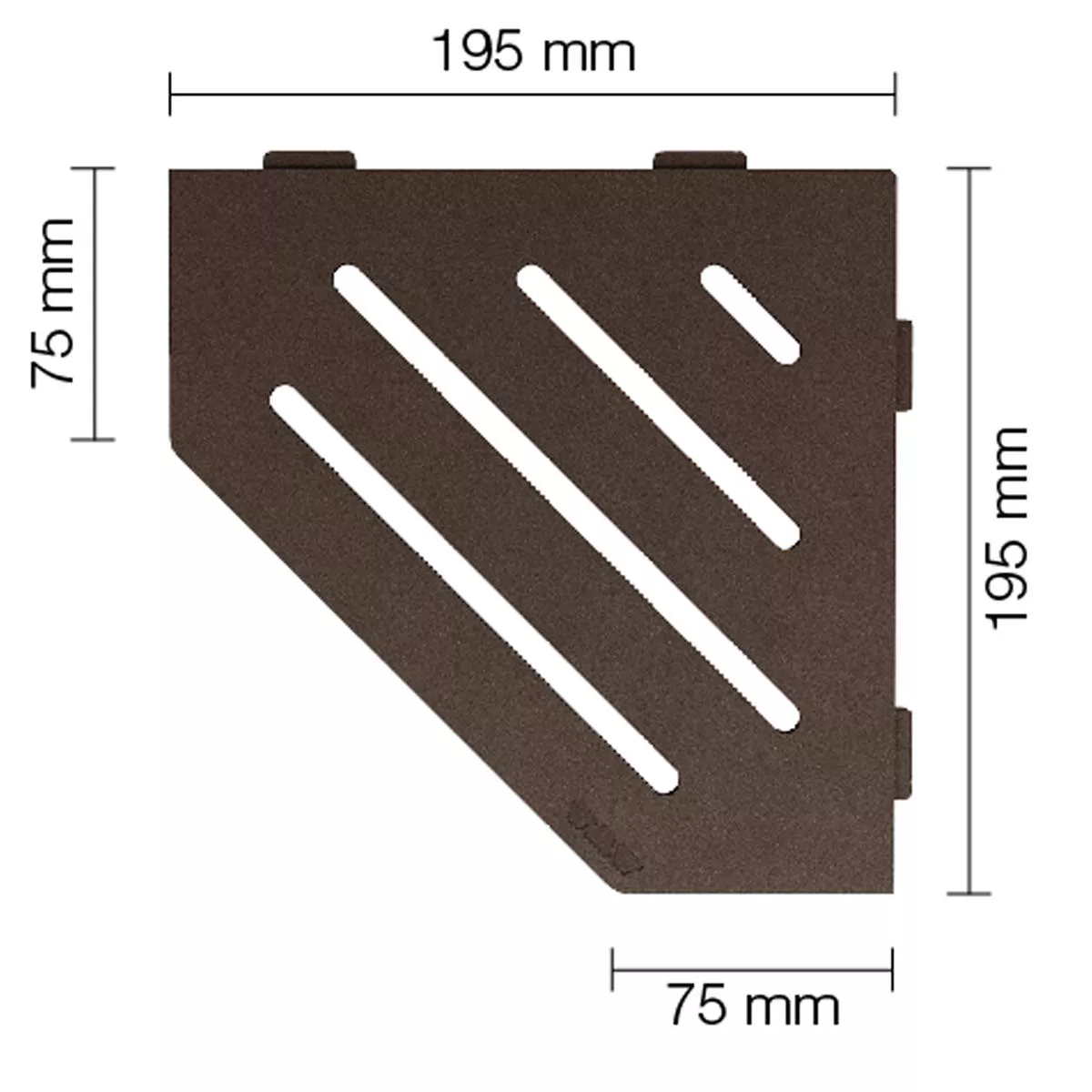 Mensola a muro Mensola per doccia Schlüter 5agon 19,5x19,5 cm Wave Bronzo