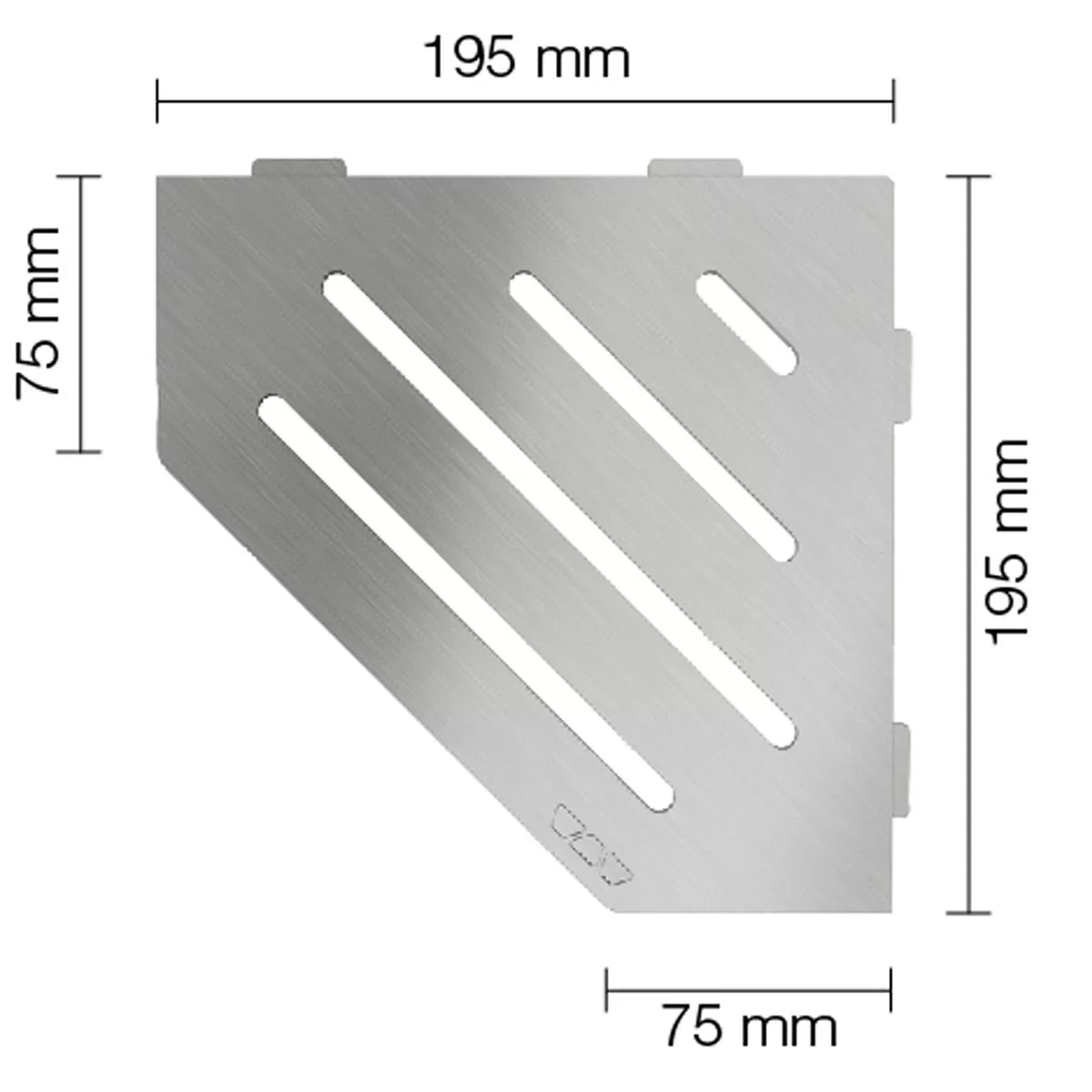 Mensola a muro Mensola per doccia Schlüter 5eck 19,5x19,5 cm Wave Silver