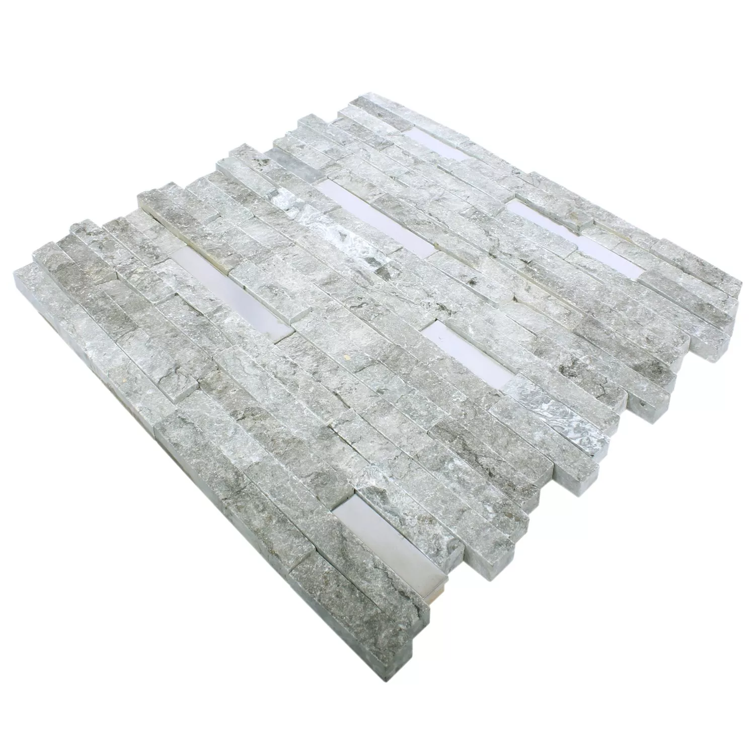 Campione Mosaico Deepstone Pietra Naturale Metallo Grigio 3D