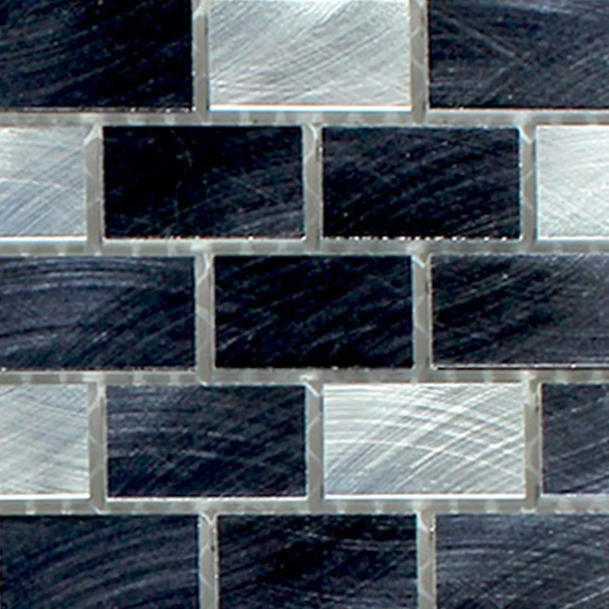 Campione Mosaico Alluminio Argento Nero 
