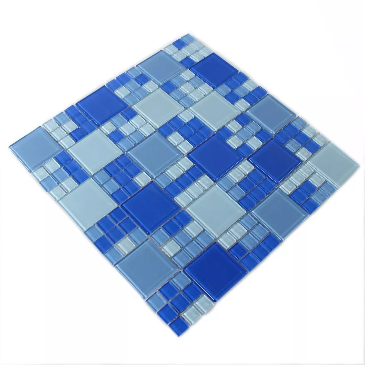 Campione Mosaico Vetro Piastrella Blu Chiaro Mix