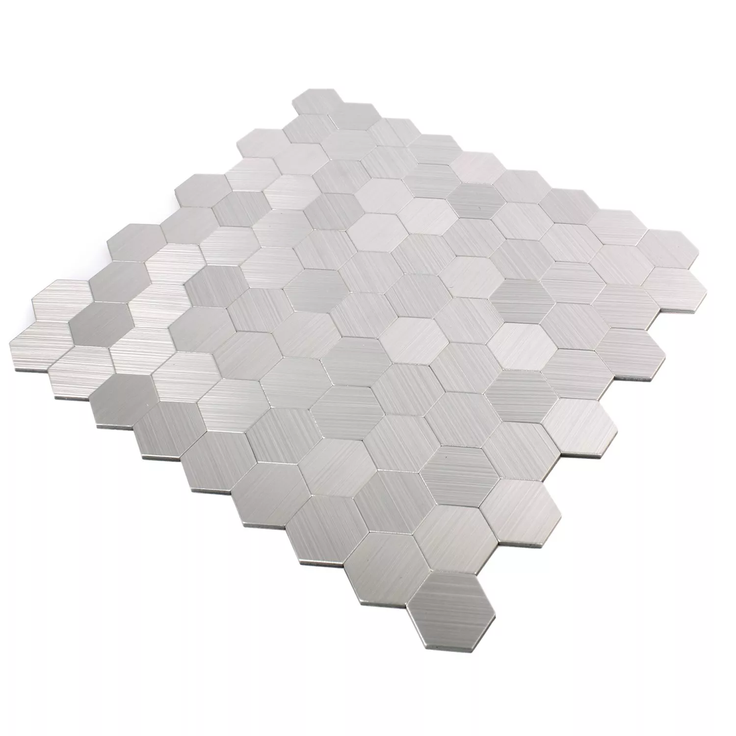 Campione Mosaico Metallo Autoadesivo Mikros Argento Hexagon