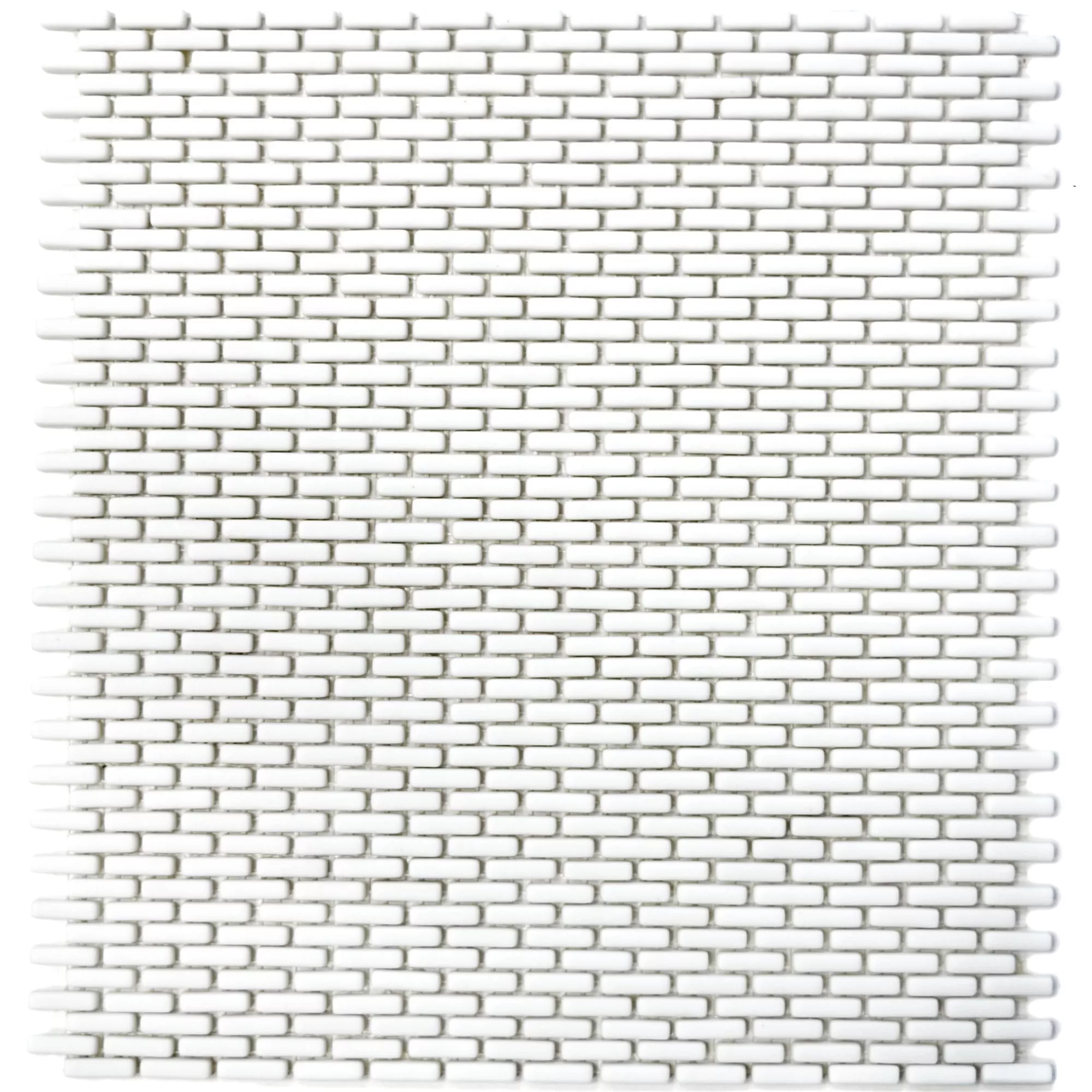 Mosaico Di Vetro Piastrella Kassandra Bianco Brick Opaco