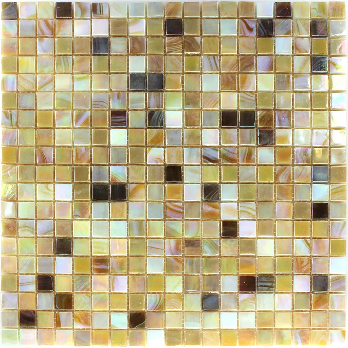 Mosaico Vetro Madreperla Mix Terra 15x15x4mm
