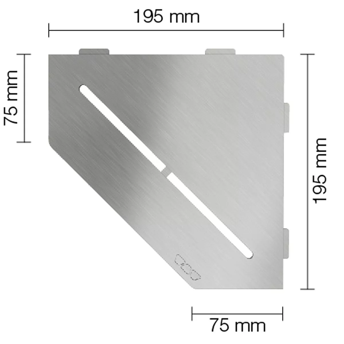 Mensola a muro Mensola per doccia Schlüter a 5 angoli 19,5x19,5 cm argento puro