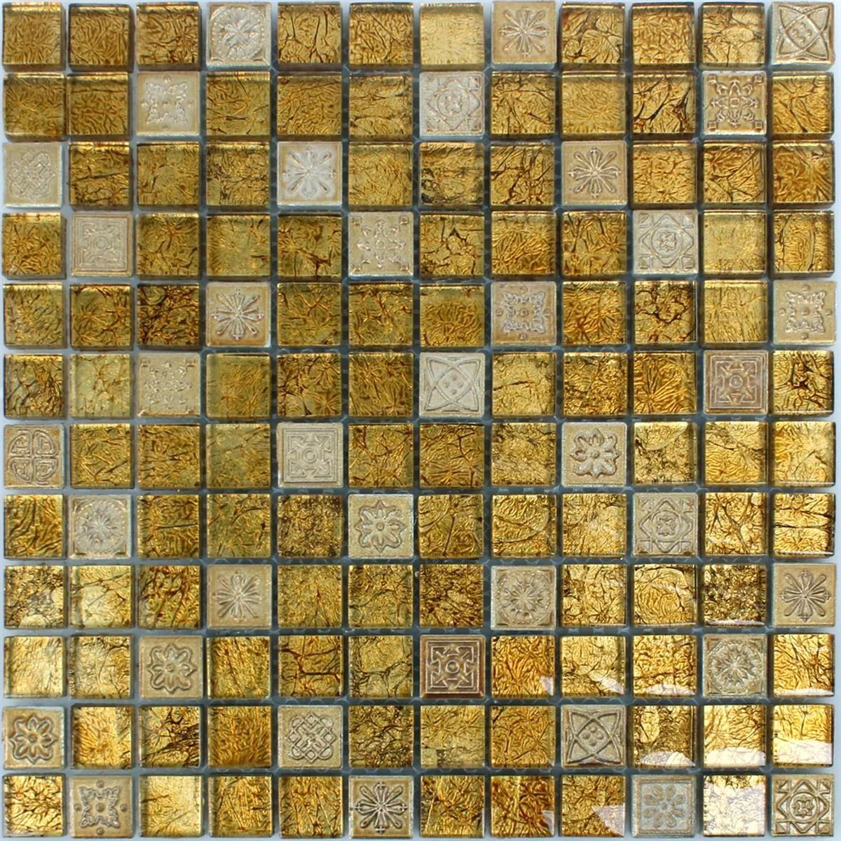 Campione Mosaico Vetro Pietra Naturale Coloniale Oro