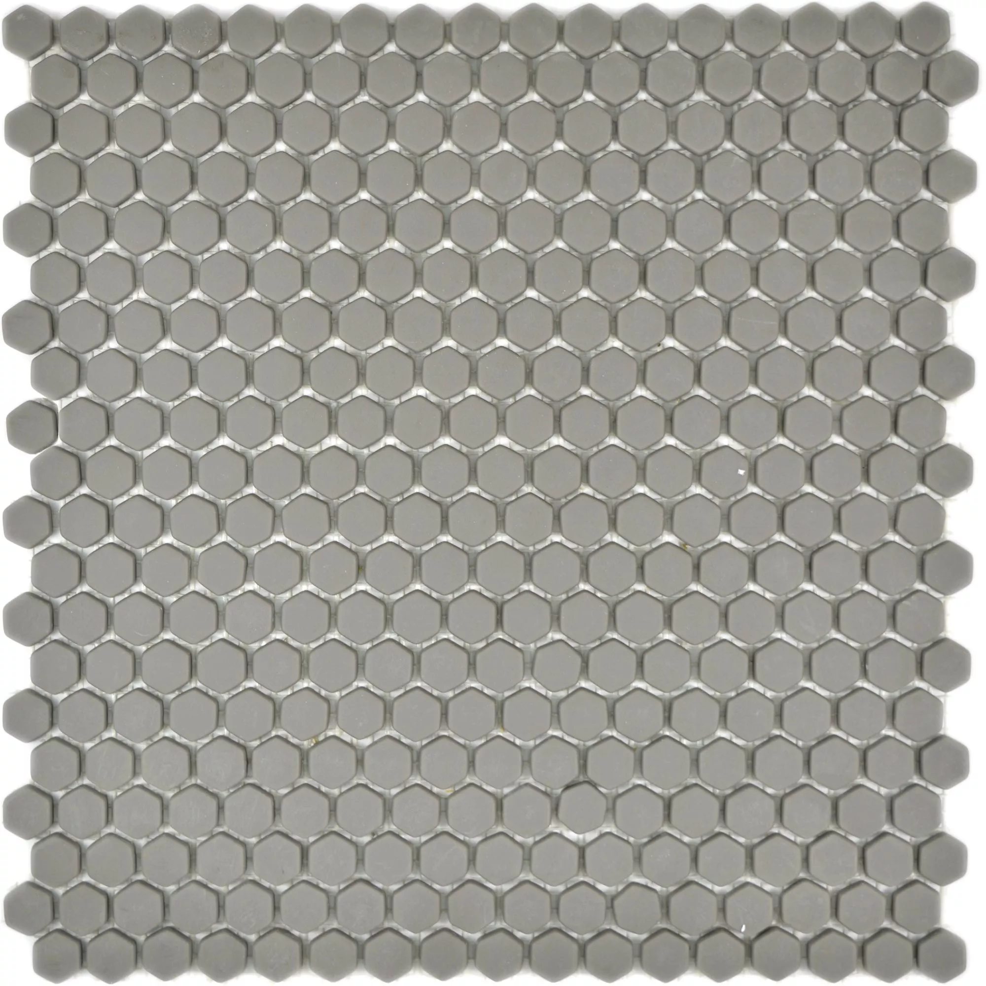 Campione Mosaico Di Vetro Piastrella Kassandra Hexagon Grigio Marrone Opaco