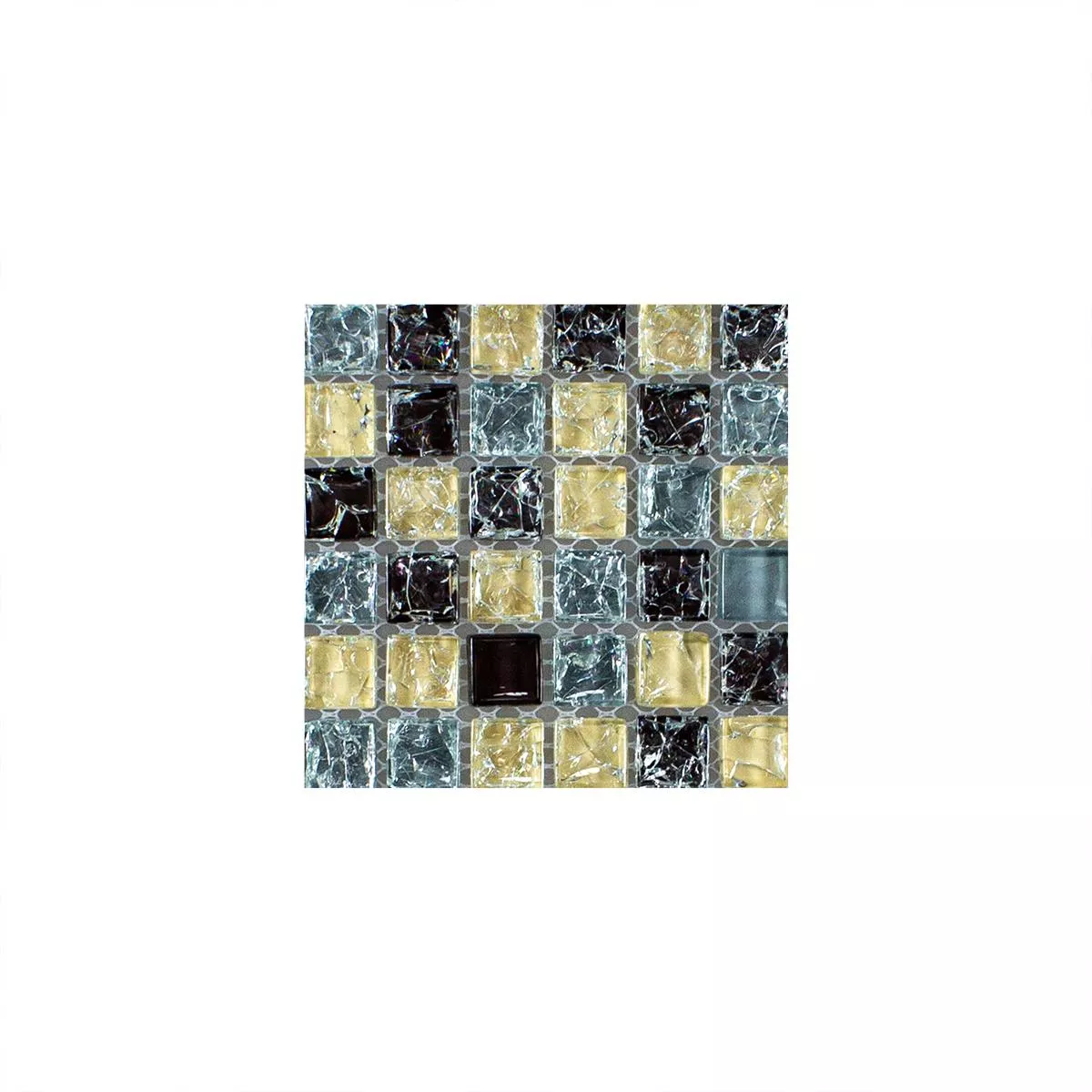 Campione Mosaico Di Vetro Piastrelle Cameron Blu Beige Marrone