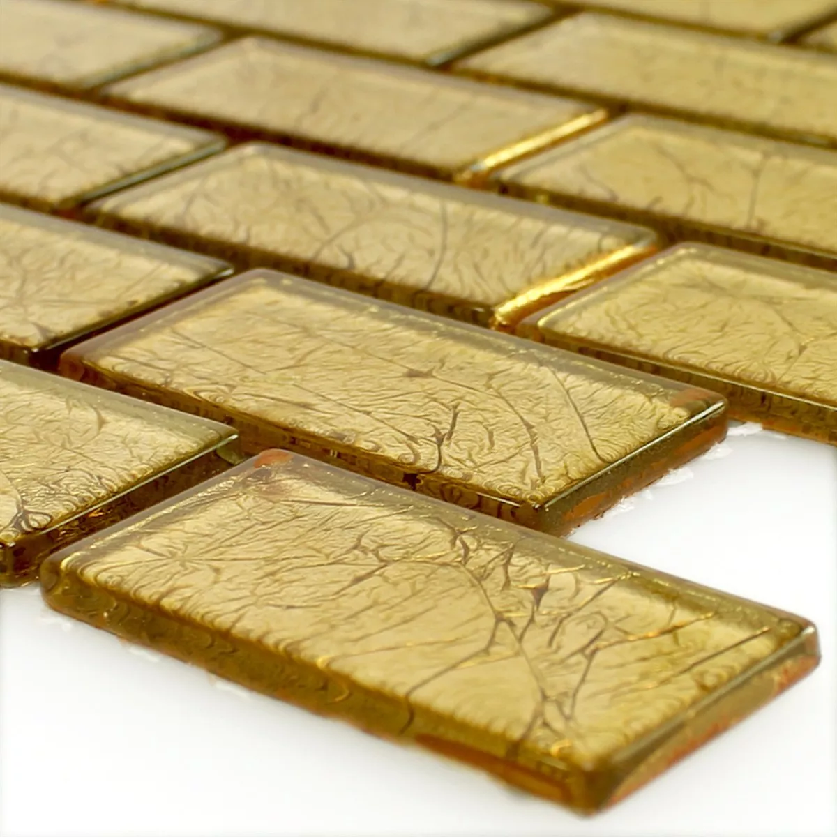 Mosaico Di Vetro Piastrelle Sophia Oro Brick