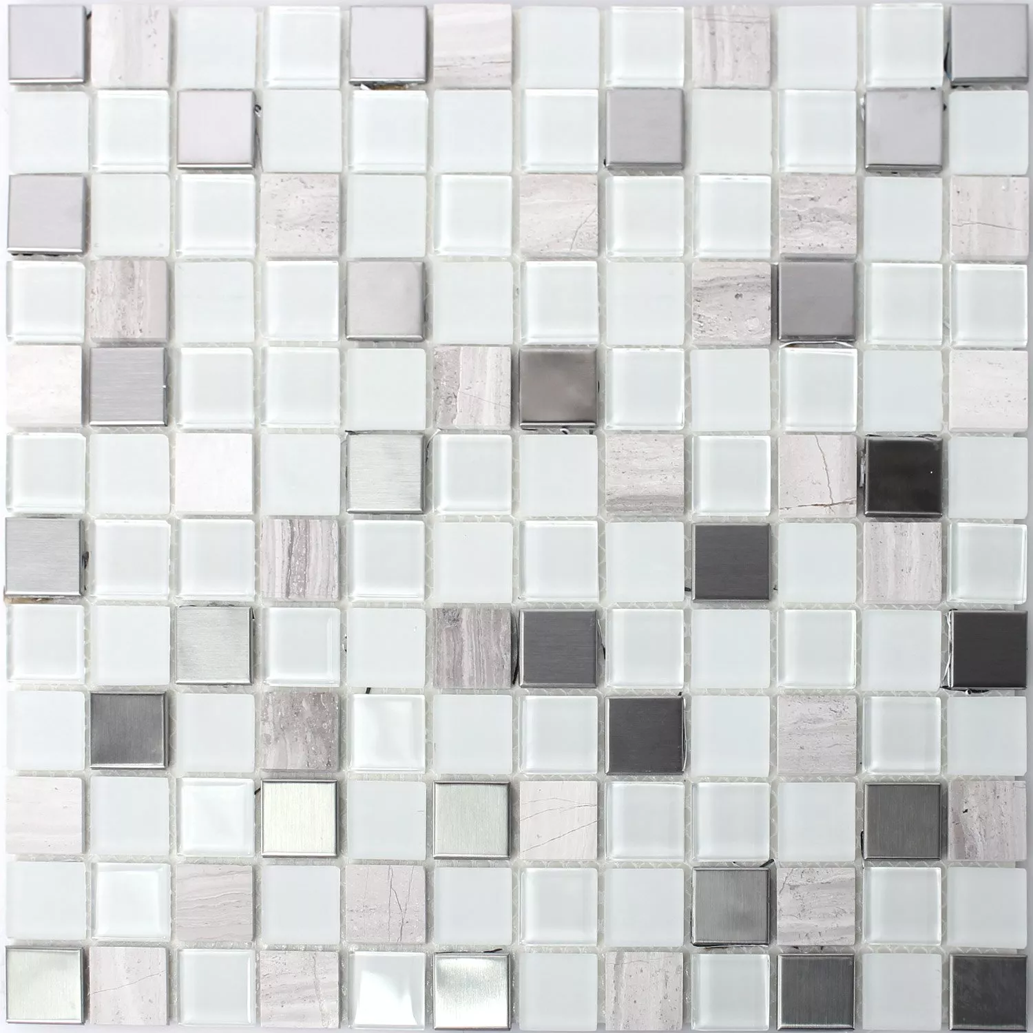 Campione Autoadesivoe Metallo Pietra Mosaico Vetro Bianco