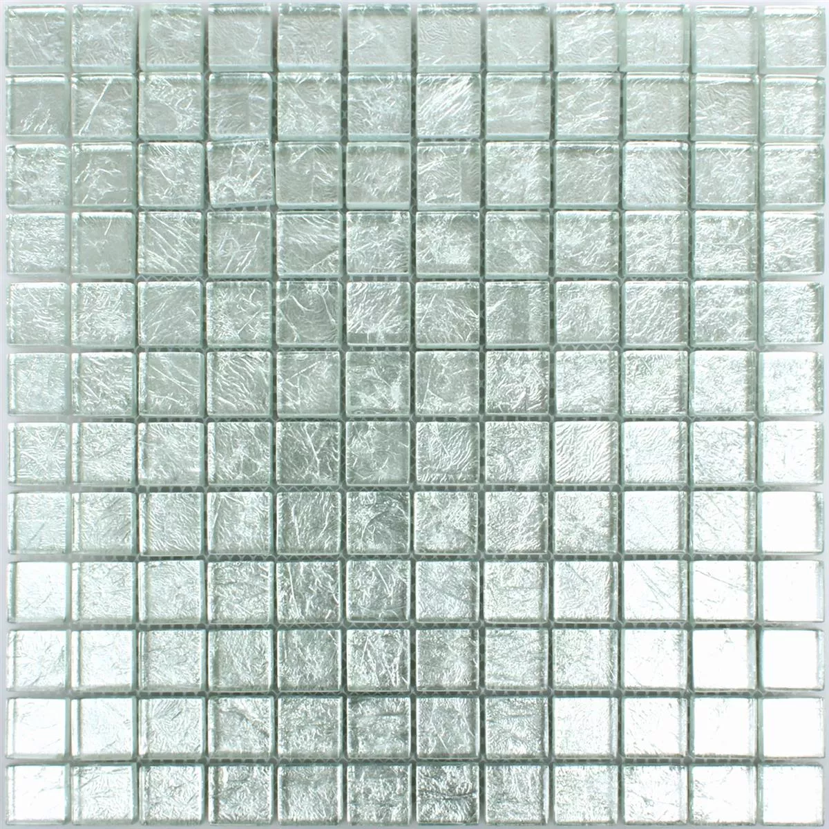 Mosaico Vetro Lucca Argento 23x23x8mm