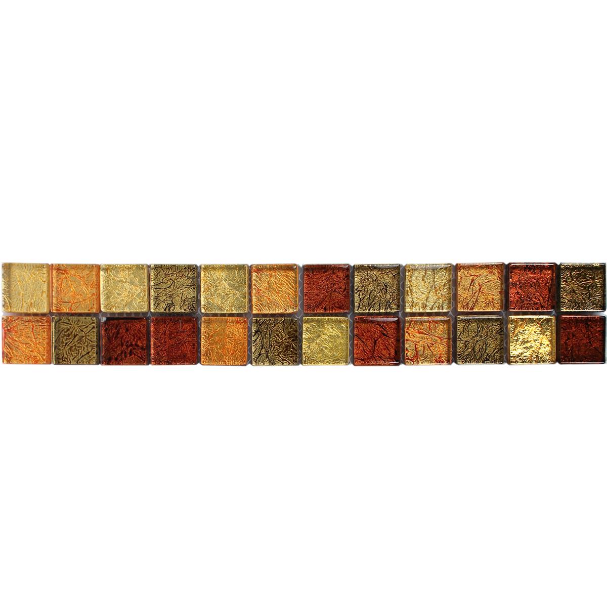 Mosaico Di Vetro Piastrelle Confine SantaFe Oro Arancione Q23