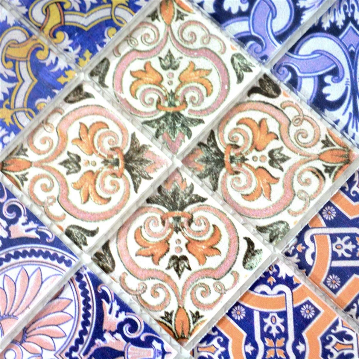 Mosaico Di Vetro Retro Piastrella India Vintage Wohali