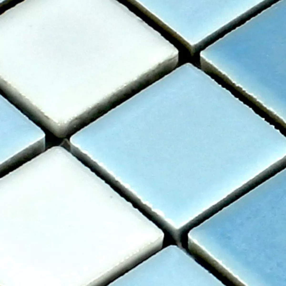 Campione Mosaico Ceramica Blu Bianco 