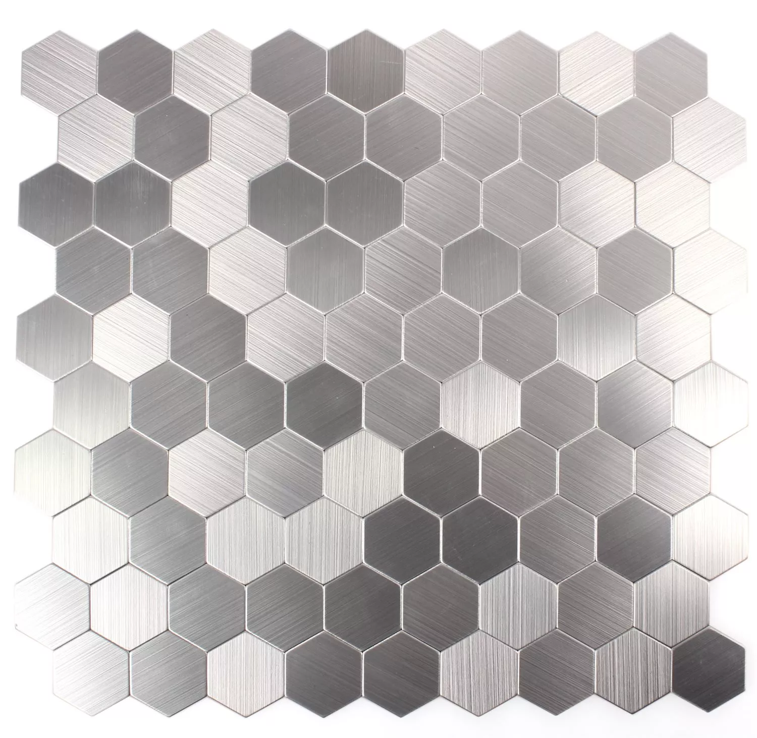 Mosaico Metallo Autoadesivo Mikros Argento Hexagon