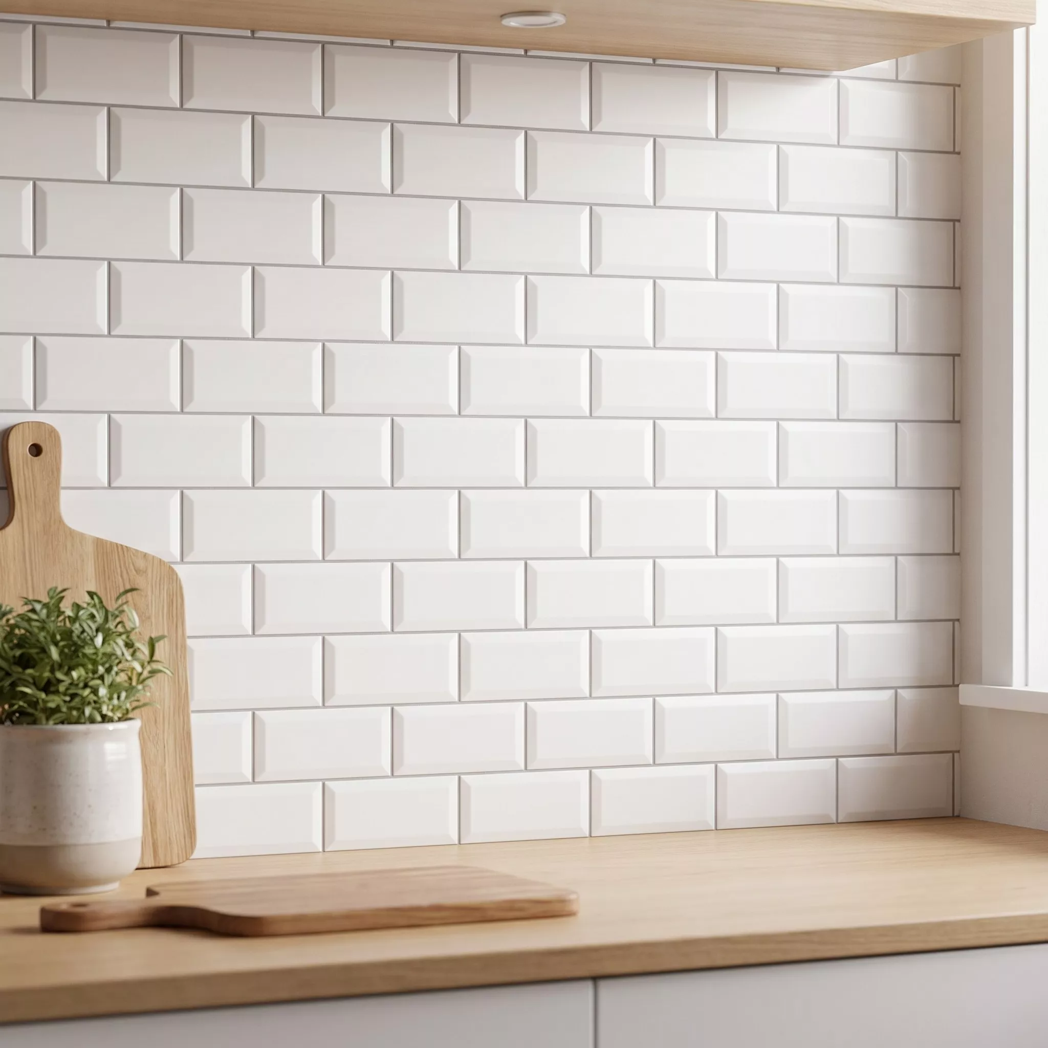 Piastrella metropolitana Bianco Opaco 7,5x15 cm Sfaccettatura Pitcox Blanco