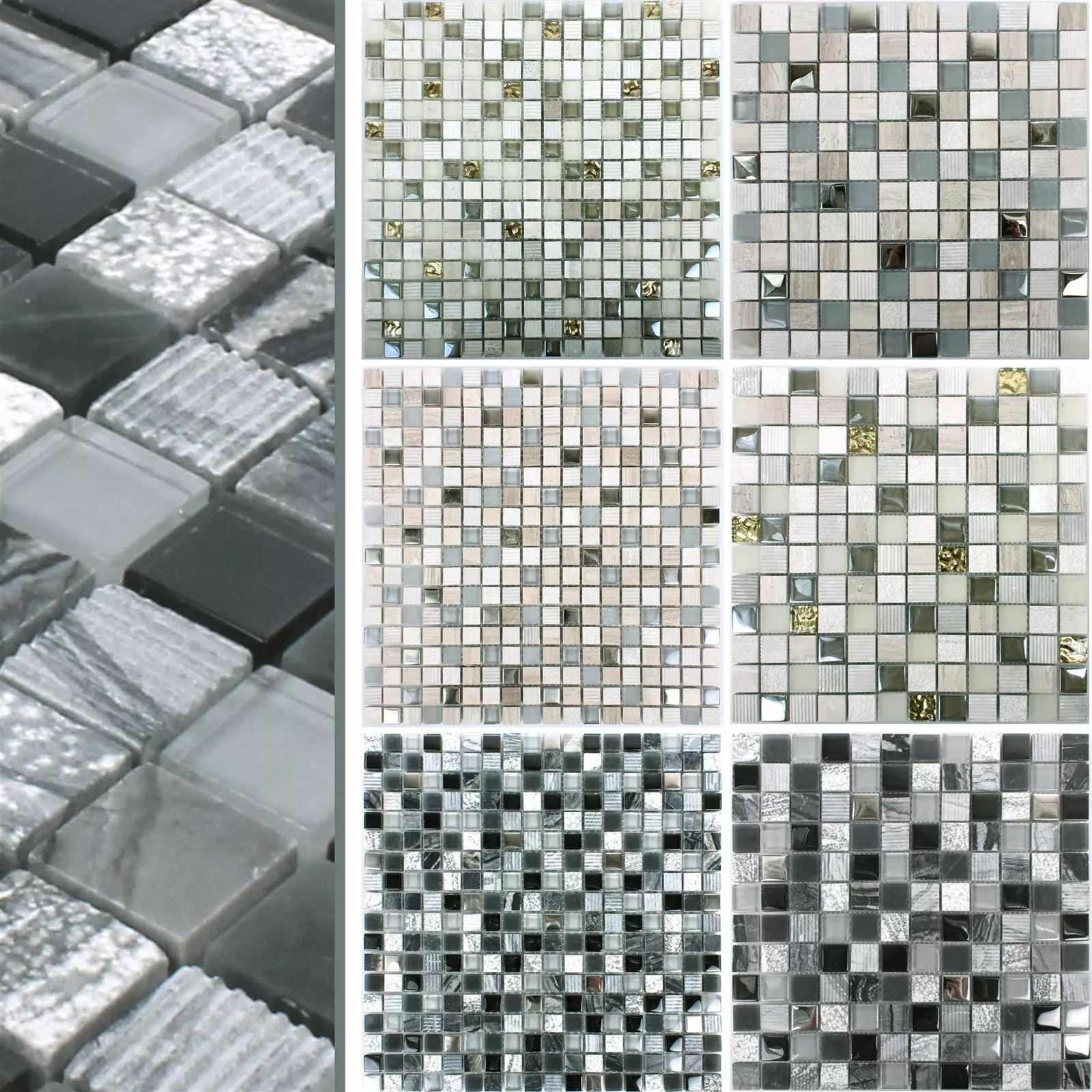 Mosaico Venzona Pietra Naturale Vetro Mix