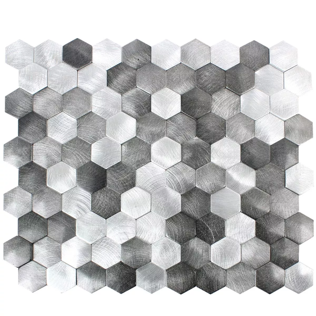 Campione Mosaico Sindos Hexagon 3D Nero Argento