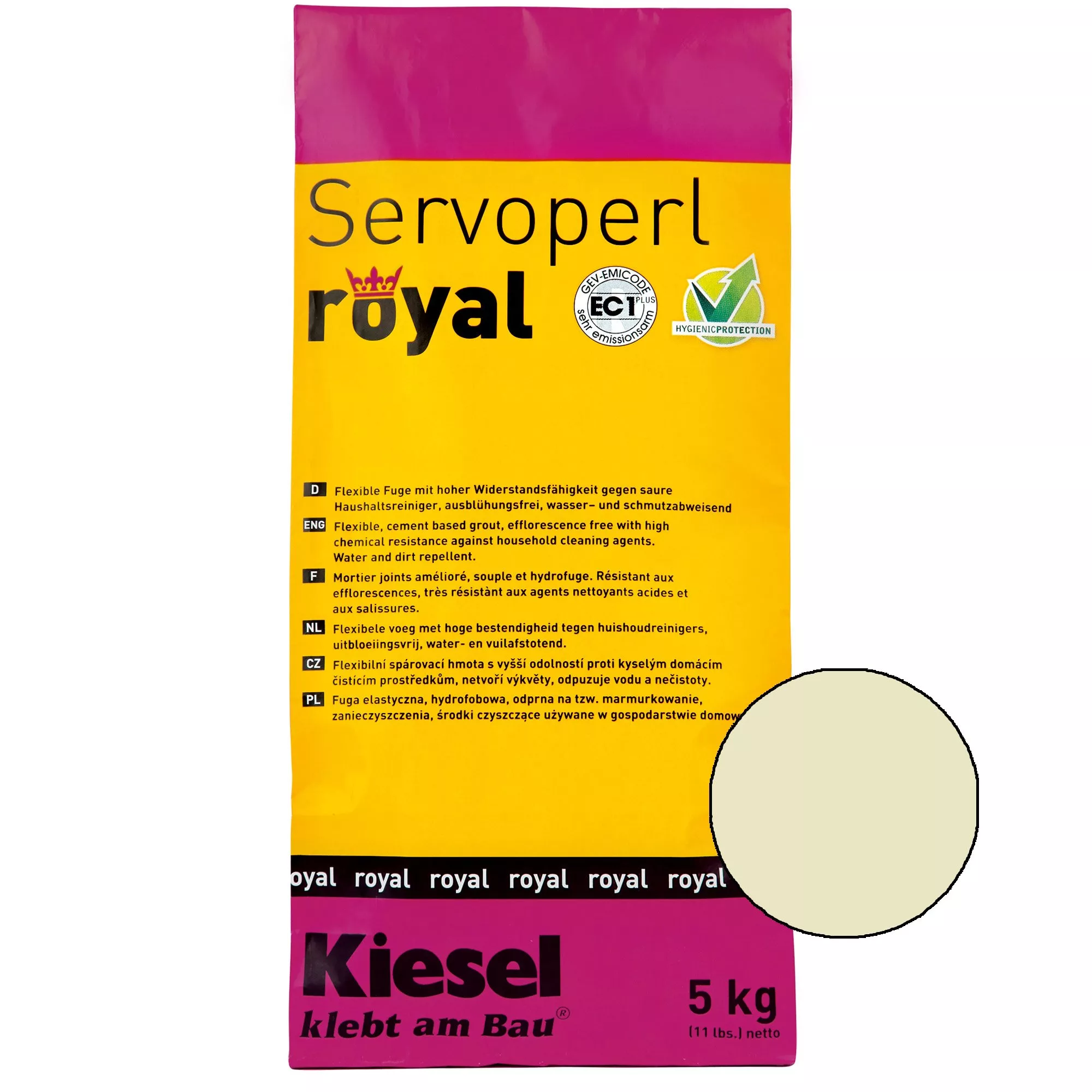 Kiesel Servoperl Royal - Giunto Flessibile, Idrorepellente E Resistente Allo Sporco (5KG Jasmin)