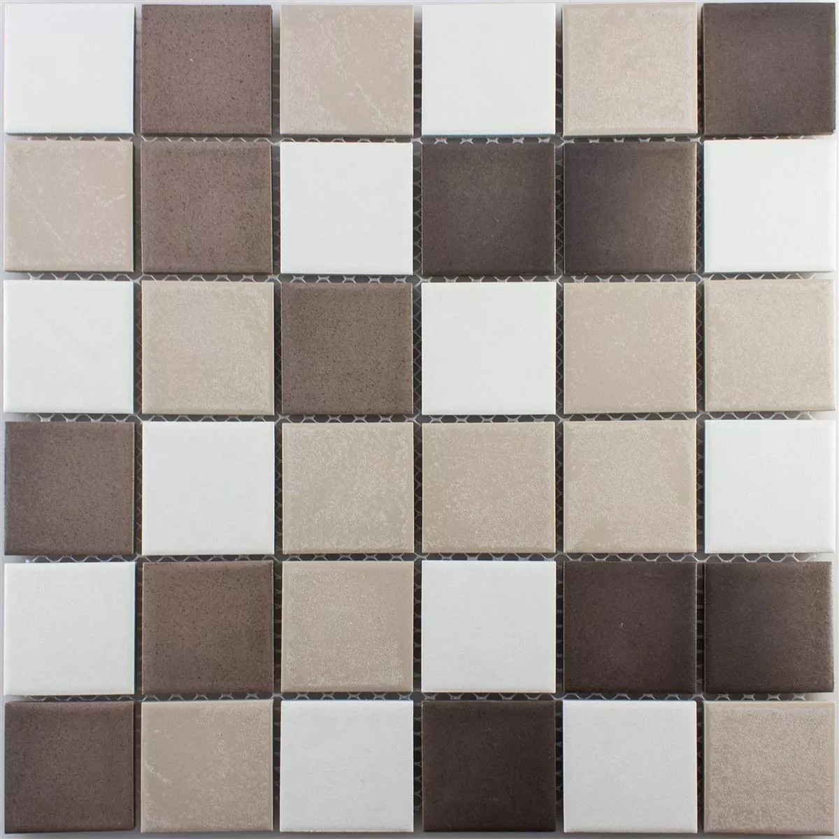 Campione Ceramica Mosaico Piastrelle Orion Marrone Beige