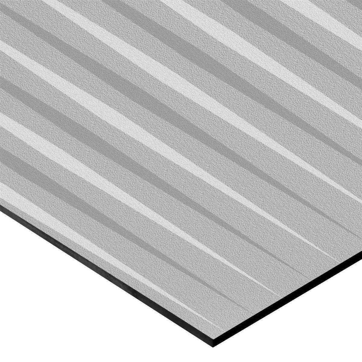 Rivestimenti Vulcano Stripes Decorative Rettificato Grigio 60x120cm