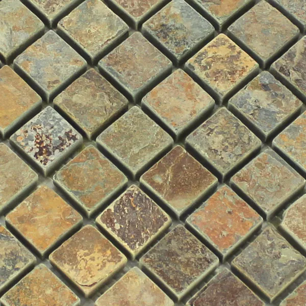Mosaico Pietra Naturale Quarzite Multi Colorato