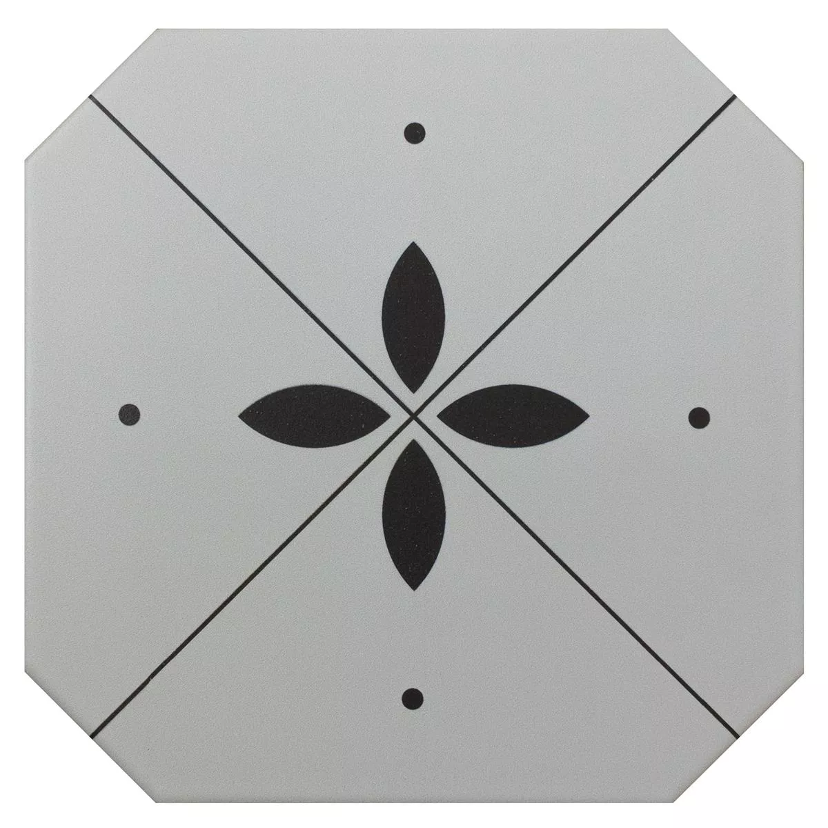 Gres Porcellanato Piastrelle Genexia Nero Bianco Decor 4 Ottagono 20x20cm Gres Porcellanato Piastrelle Genexia Nero Bianco Decor 4 Ottagono 20x20cm