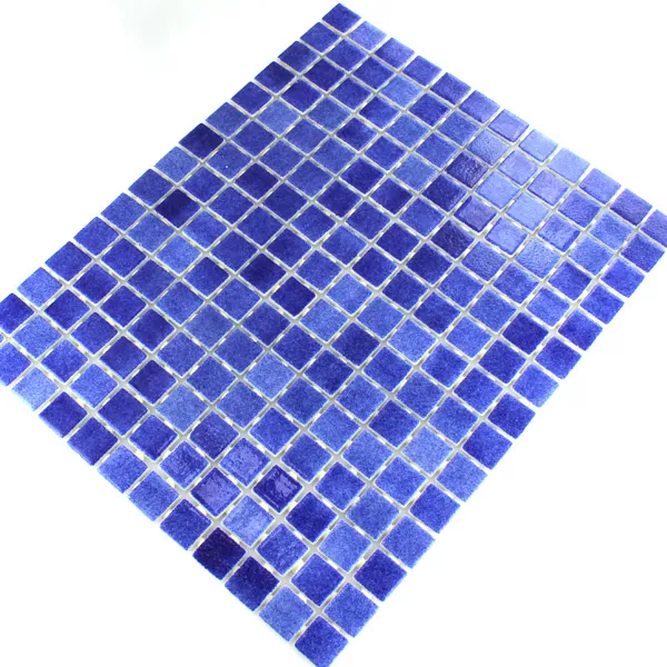 Campione Vetro Piscina Mosaico  Blu Scuro Mix