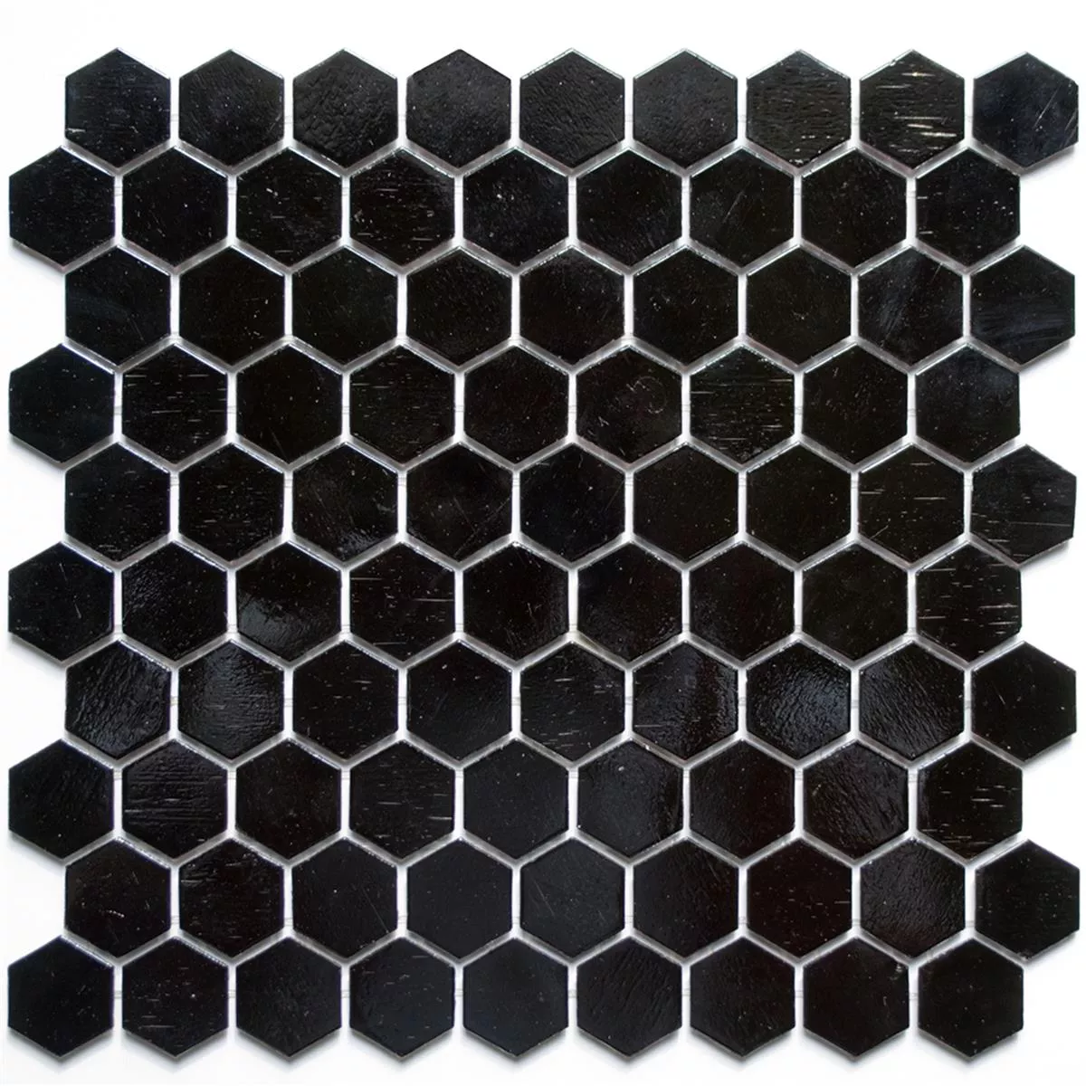 Mosaico Di Vetro Piastrelle Trend-Vi Esagono 208 Nero Mosaico Di Vetro Piastrelle Trend-Vi Esagono 208 Nero