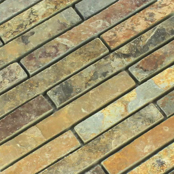 Mosaico Quarzite Pietra Naturale Colorato Mix Stick