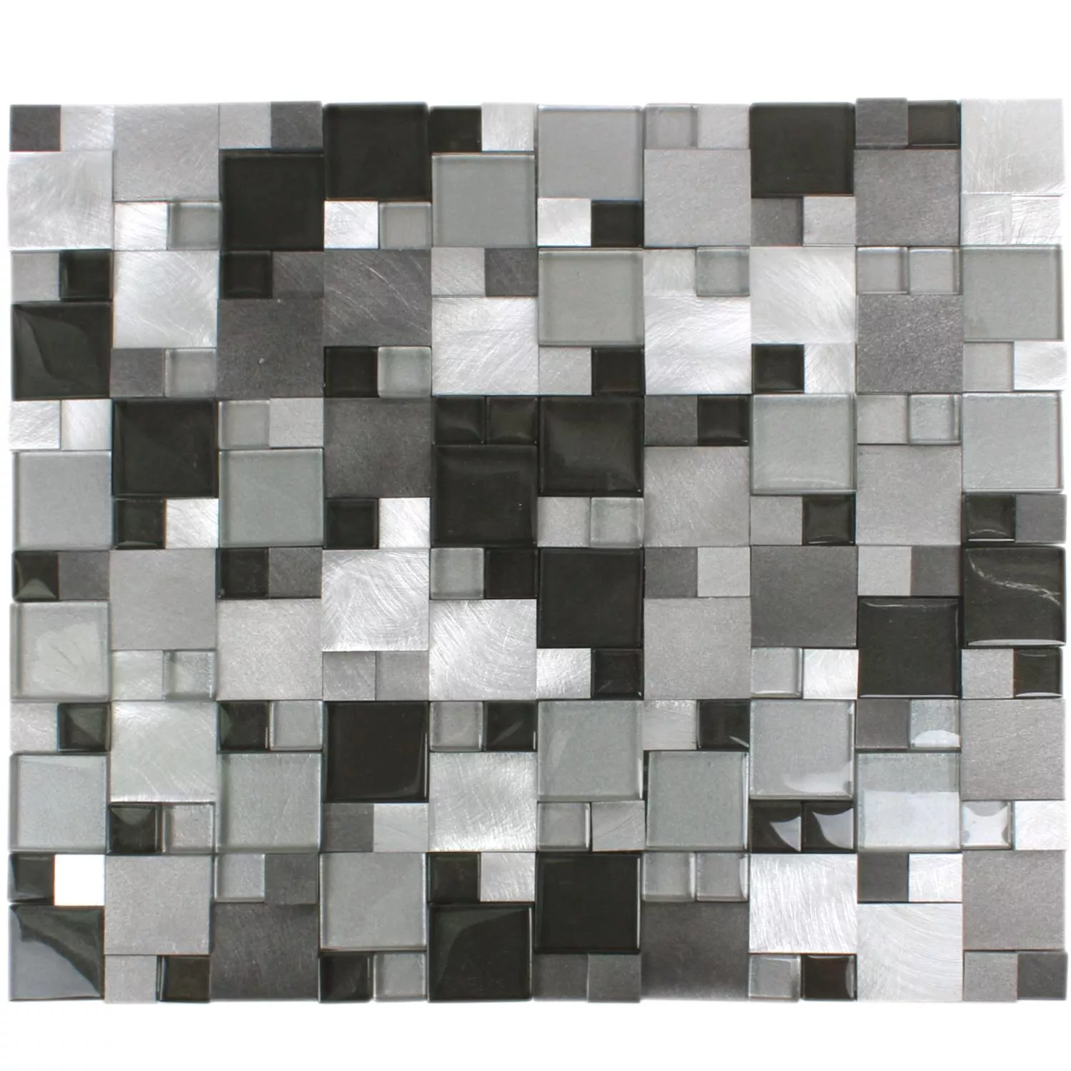 Campione Mosaico Vetro Alluminio Condor 3D Nero Mix