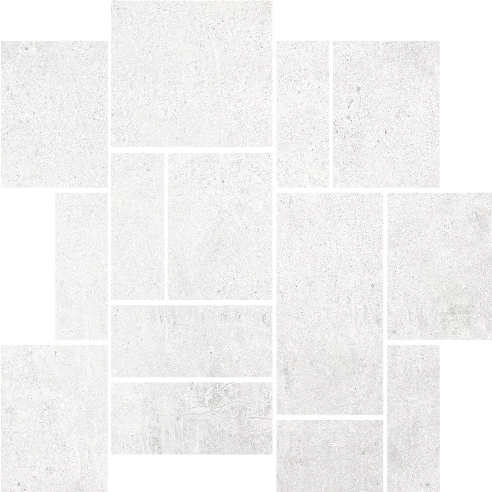Mosaico Freeland Pietra Ottica R10/B Bianco Composita