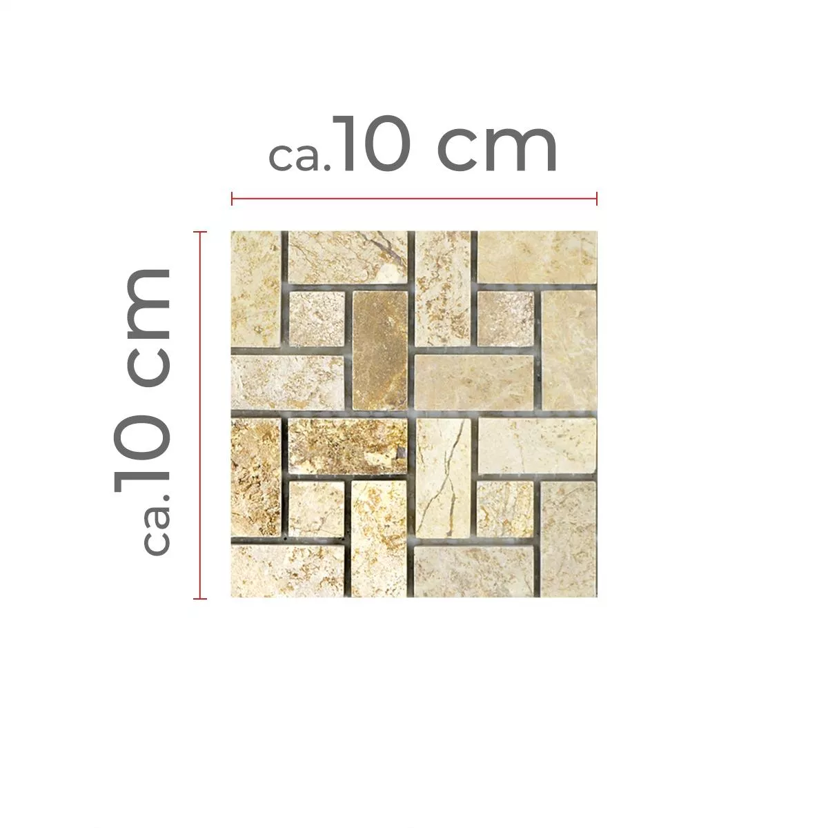 Campione Pietra Naturale Marmo Mosaico Umay Marrone Beige