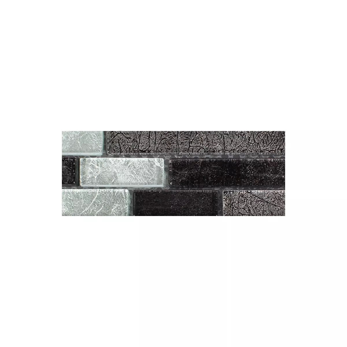 Campione Mosaico Vetro Piastrella Curlew Nero Argento Pattern