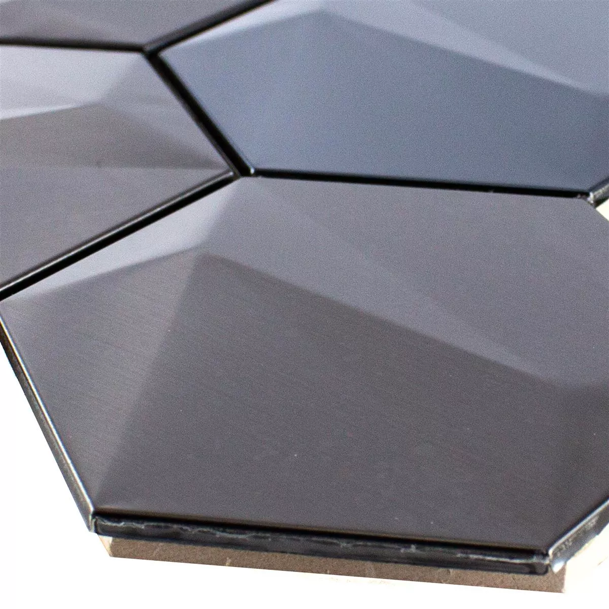 Metallo Mosaico Durango Esagono 3D Marrone Metallo Mosaico Durango Esagono 3D Marrone