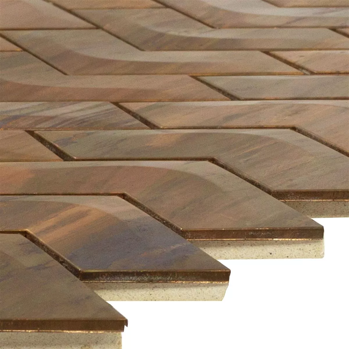 Metallo Rame Mosaico Copperfield 3D Onda Metallo Rame Mosaico Copperfield 3D Onda