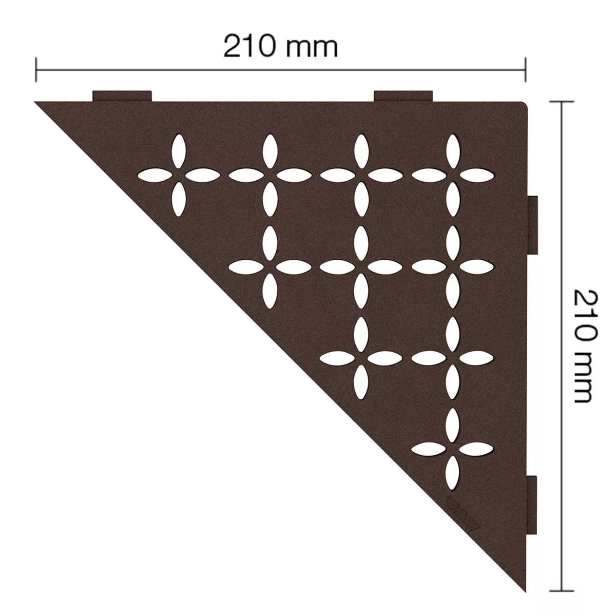 Mensola a muro Mensola per doccia Schlüter triangolo 21x21 cm bronzo floreale