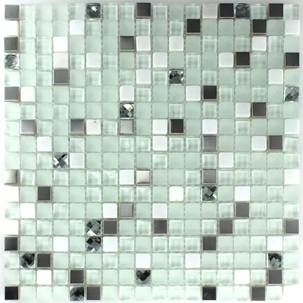 Mosaico Vetro Metallo Turchese Diamante