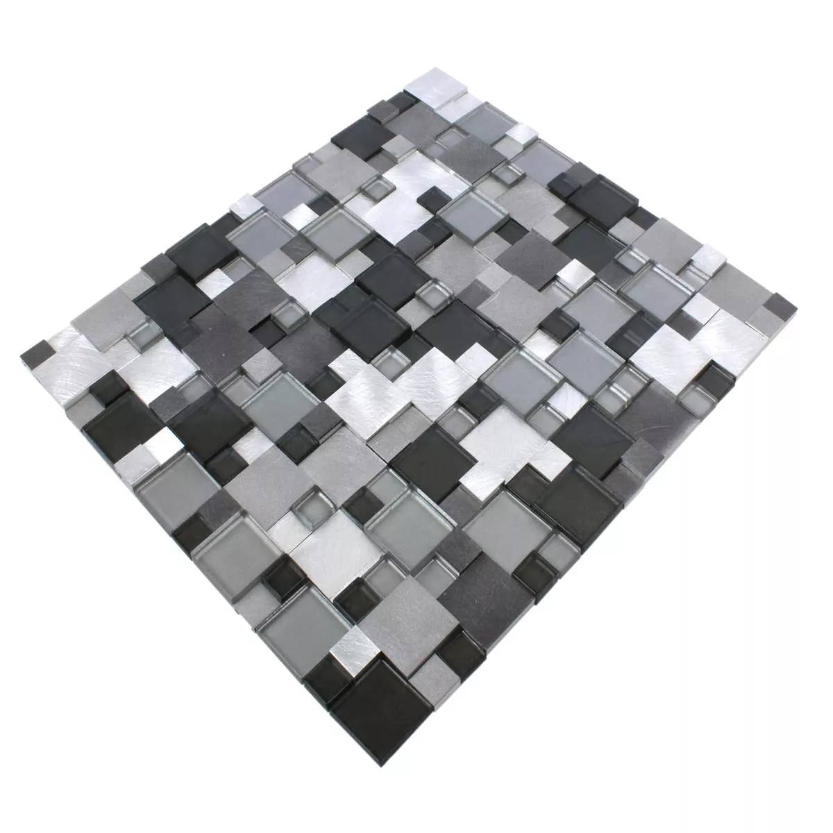 Campione Mosaico Vetro Alluminio Condor 3D Nero Mix