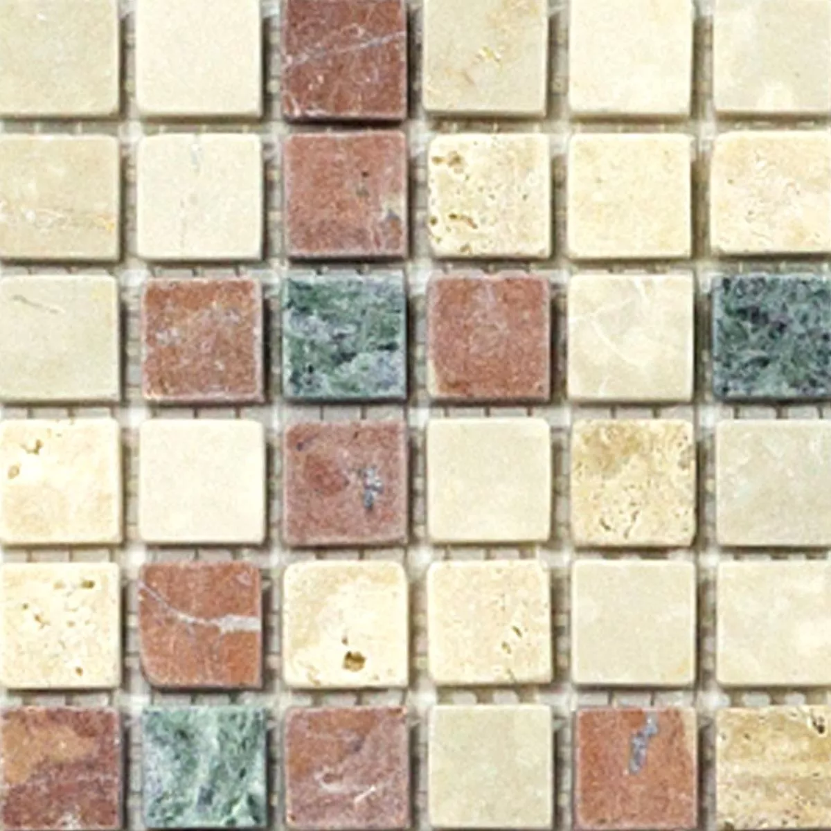 Campione Mosaico marmo Antebia Crema Beige Rosso Verde
