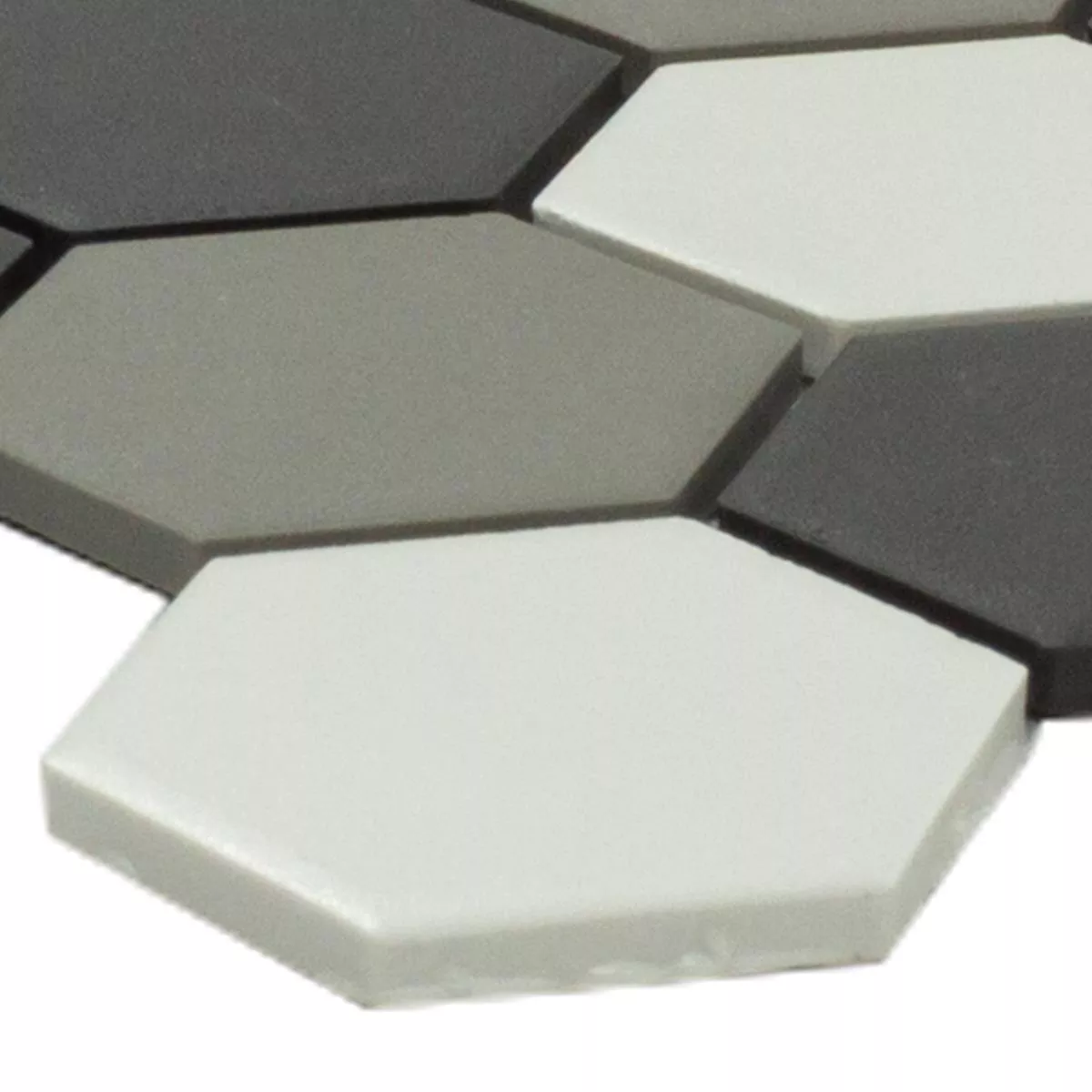 Ceramica Mosaico Esagono Bern Nero Bianco