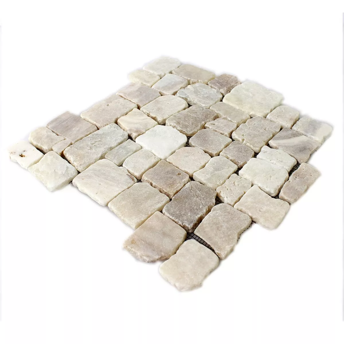 Campione Mosaico Pietra Naturale Cream Lucidato